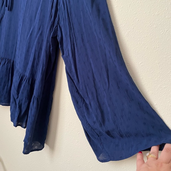 NWT LANE BRYANT BOHO PEASANT TOP. LONG SLEEVE FLORAL EMBROIDERY ACCENTS BLOUSE. - Picture 6 of 16